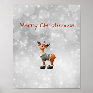 Affiche Merry Christmoose wearing a hat