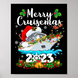 Affiche Merry Cruisemas 2023 Noël Père Noël Reindeer Crui