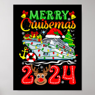 Affiche Merry Cruisemas 2024 Croisière Noël Rudolph Xmas