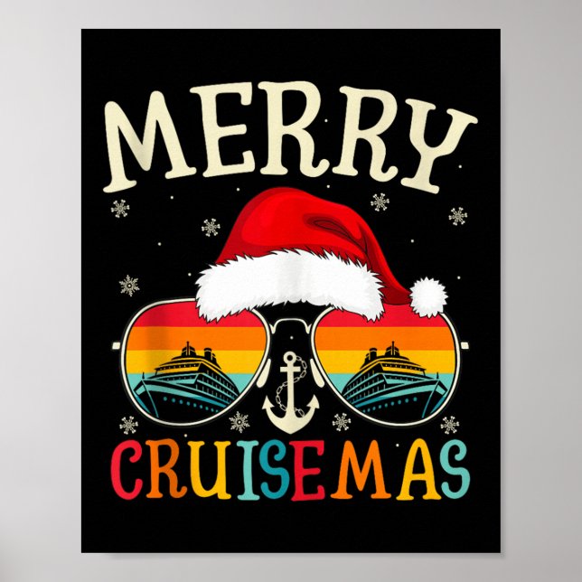Affiche Merry Cruisemas Cruise Ship Vacation Cruising Chri (Devant)