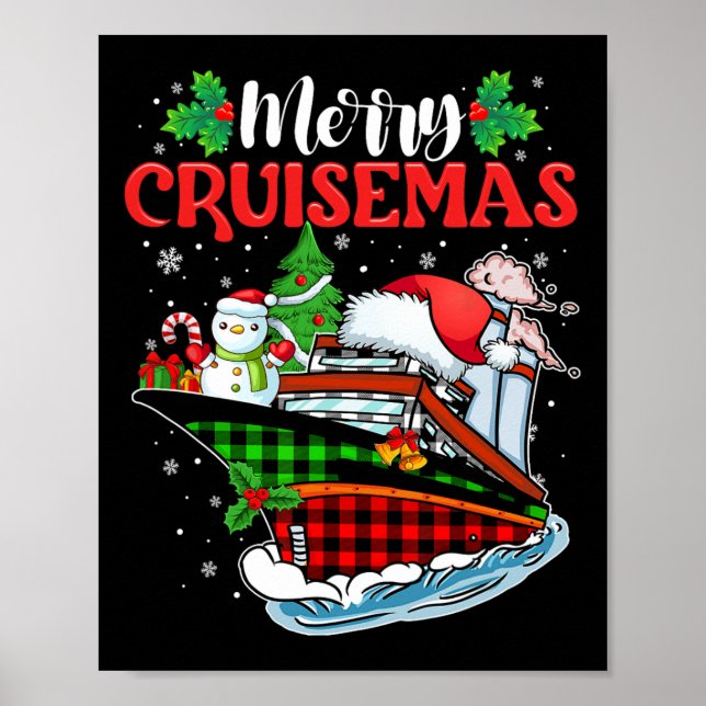 Affiche Merry Cruisemas Famille Croisière Noël Drôle (Devant)