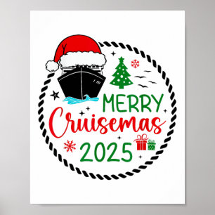 Affiche Merry Cruisemas Santa Hat Cruise Ship Christmas Cr