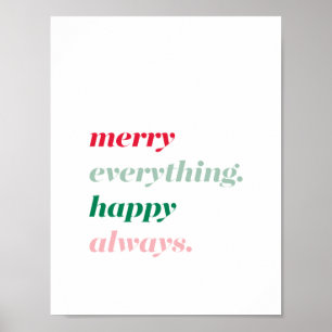 Affiche Merry Everything Happy Always Christmas