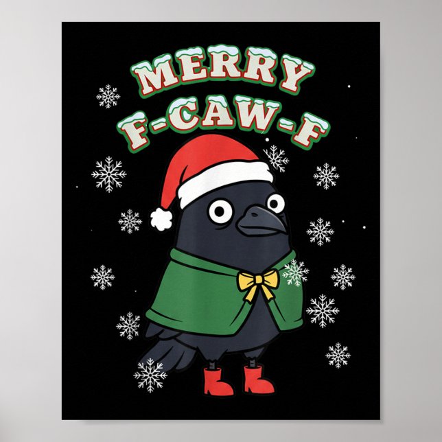 Affiche Merry F-caw-f Black Crow Fcawf Christmas Holiday F (Devant)