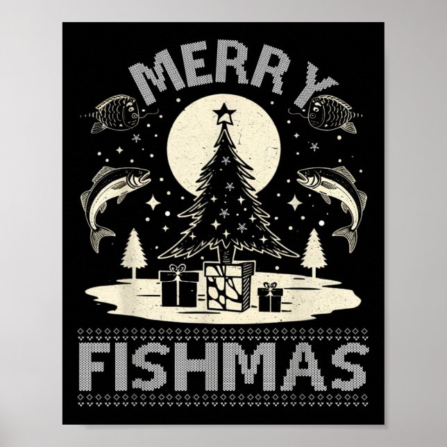 Affiche Merry Fishmas Ugly Sweater - Funny Noël (Devant)