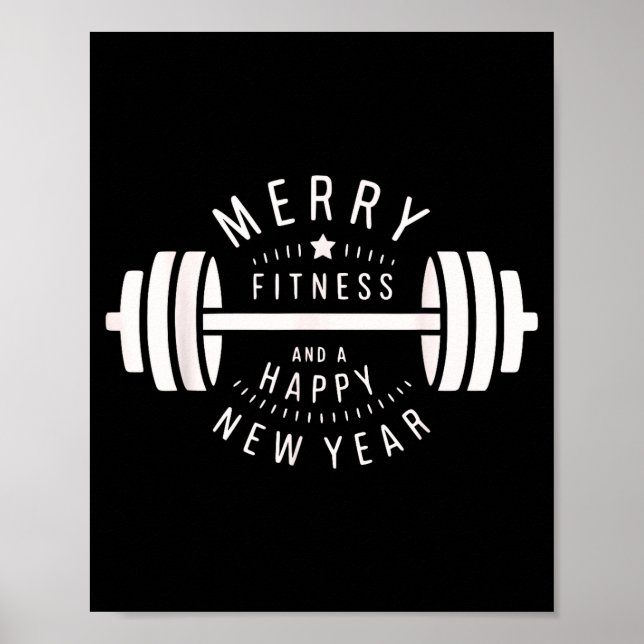 Affiche Merry Fitness And A Happy New Rear Funny Gym  (Devant)