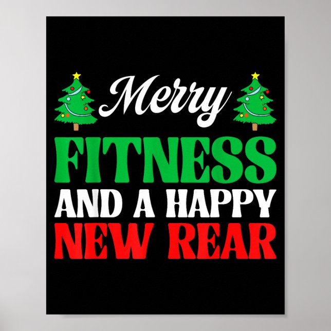 Affiche Merry Fitness Happy New Rear Workout Christmas  (Devant)