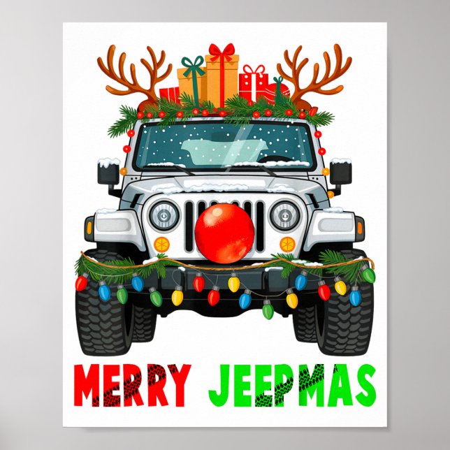 Affiche Merry Jeepmas Ugly Light Reindeer Christmas  (Devant)