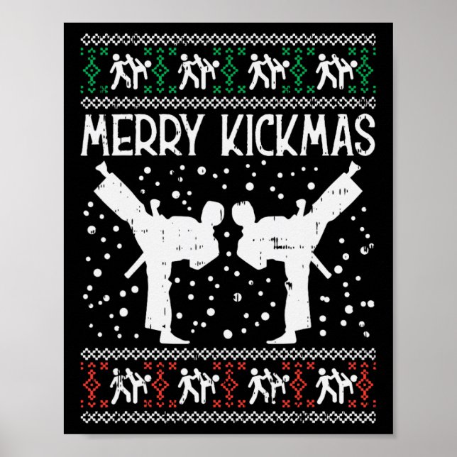 Affiche Merry Kickmas Ugly Christmas Karaté Jiu Jitsu Mart (Devant)