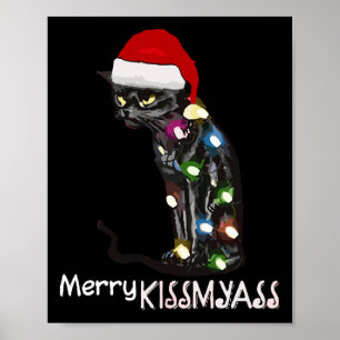 Affiche Merry Kissmy Fun Chat Fun Feux Christmas Lights 3