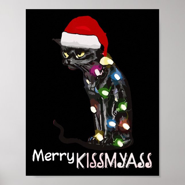Affiche Merry Kissmy Fun Chat Fun Feux Christmas Lights 3 (Devant)