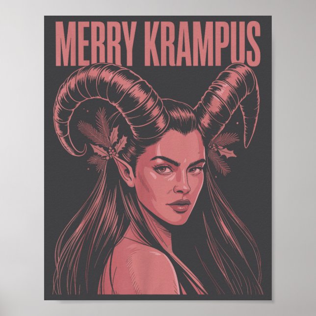 Affiche Merry Krampus Ironic Lilith Christmas Dark Feminin (Devant)