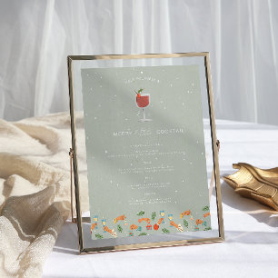 Affiche Merry Little Cocktail   Retro Christmas Drink