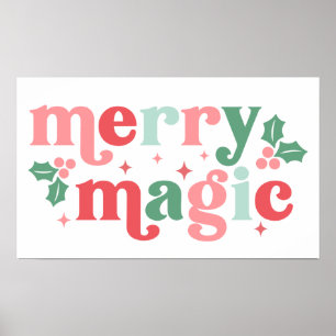 Affiche Merry Magic - Colorée Typographie de vacances