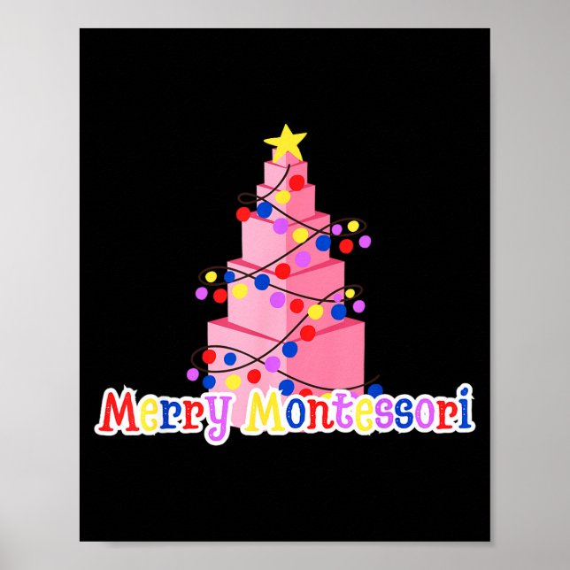 Affiche Merry Montessori Nk Tower Christmas Tree Teacher S (Devant)