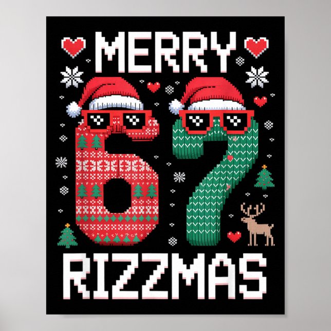 Affiche Merry Rizzmas 67 Knitted Sweater Sungles Funny  (Devant)