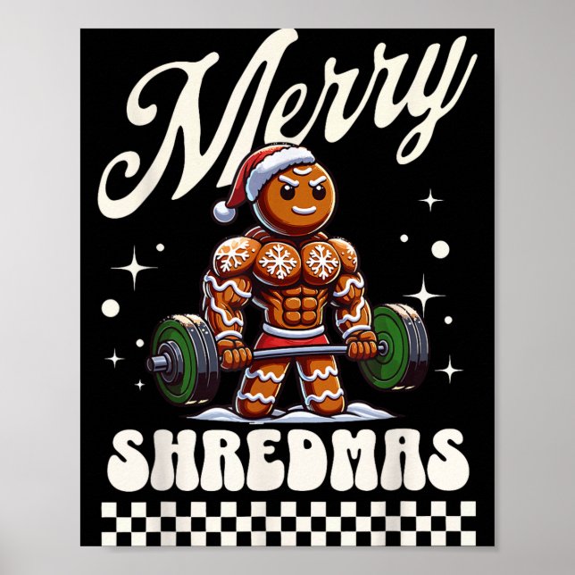Affiche Merry Shredmas Christmas Gym Gingerbread Workout M (Devant)