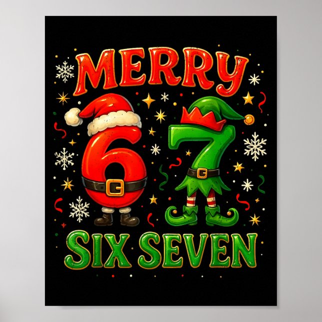 Affiche Merry Six Seven Funny Meme 67 Christmas Couple Des (Devant)