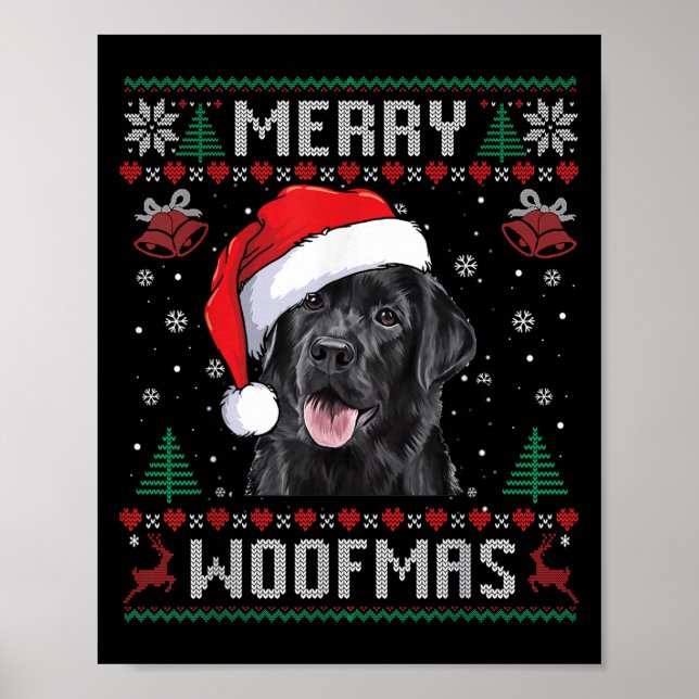 Affiche Merry Woofmas Ugly Sweater Black Lab Labrador Chri (Devant)