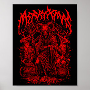 Affiche Merry Xmas Groupe de Heavy Metal Parodie Death Met