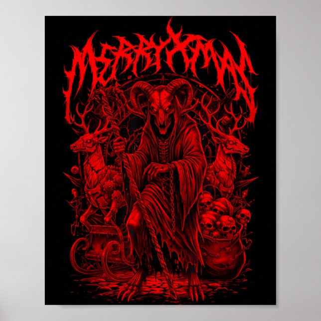 Affiche Merry Xmas Heavy Metal Band Parody Death Metal Vin (Devant)