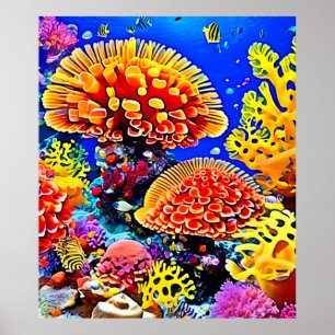 Affiche Merveille d'art de récif de corail vibrant
