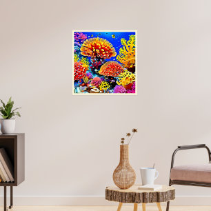 Affiche Merveille d'Art de Récif de Corail Vibrant