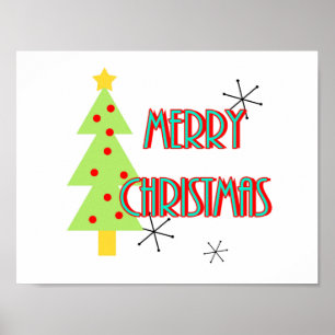 Affiche merveille moderne du milieu du siècle noël rétro
