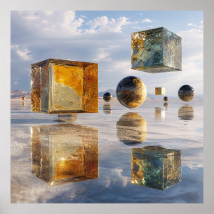 Affiche Merveilles Géométriques Flottantes sur l'Eau