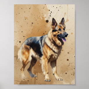 Affiche Merveilleux chien de berger allemand animal famili