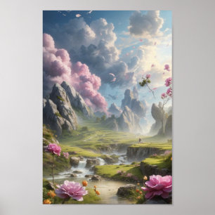 Affiche Merveilleux Sakura Cherry Blossom Japonais