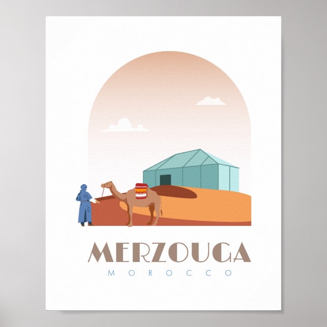 Affiche Merzouga ville Maroc Skyline (Devant)