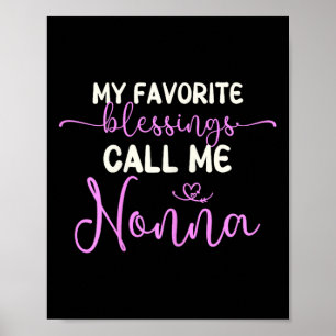 Affiche Mes Bénédictions Favorites Appelez-Moi Nonna Grand
