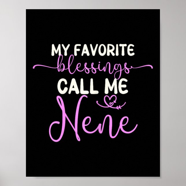 Affiche Mes Bénédictions Favorites M'Appelent Nene Grandma (Devant)