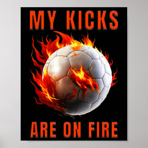 Affiche Mes chaussures sont en feu Design de football