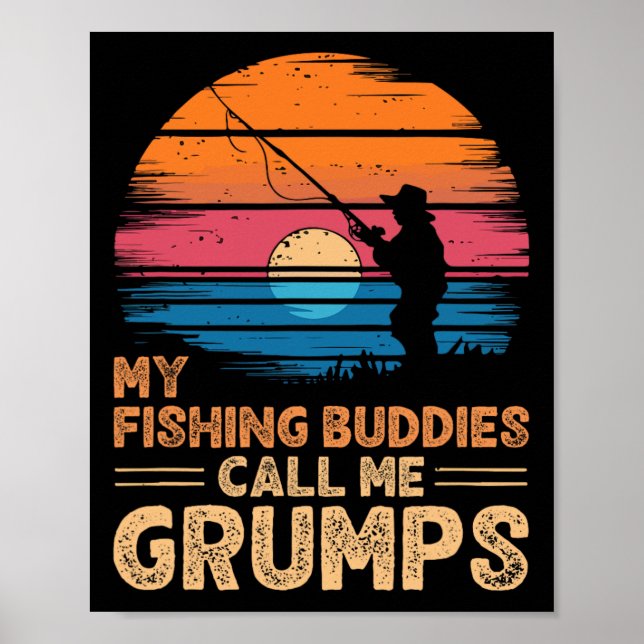 Affiche Mes copains de pêche m'appellent Grumps Rétro Vint (Devant)