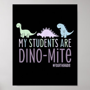 Affiche Mes élèves sont Dino-mite Enseignant de 4e année