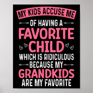 Affiche Mes Enfants M'Accusent D'Avoir Un Enfant Préféré G