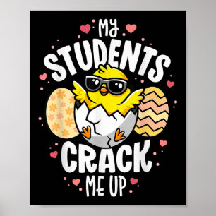 Affiche Mes Étudiants M'Enseignent Drôle Pun Oeuf Ressort