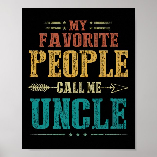 Affiche Mes Gens Favoris M'Appelent Oncle Funny Fête des p (Devant)