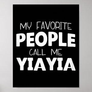 Affiche Mes Gens Favoris M'Appelent Yiayia Funny Yia-yia