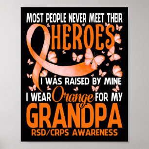 Affiche Mes Héros Je Porte Orange Pour Mon Grand-Père Crps