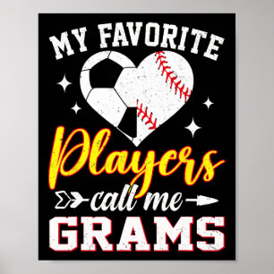 Affiche Mes joueurs de soccer et de baseball préférés m'ap
