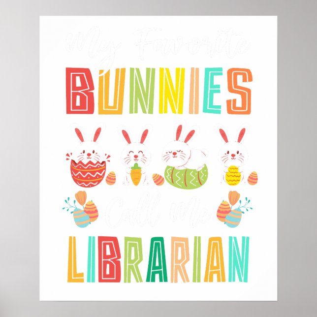 Affiche mes lapins préférés m'appellent bibliothécaire, ré (Devant)