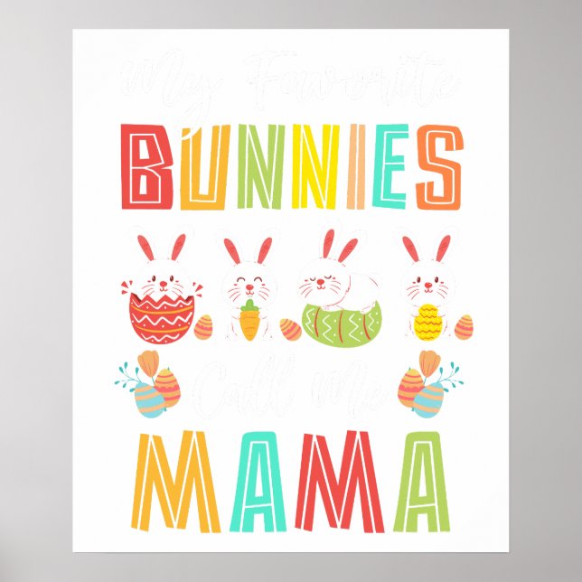 Affiche mes lapins préférés m'appellent maman, rétro, vint (Devant)