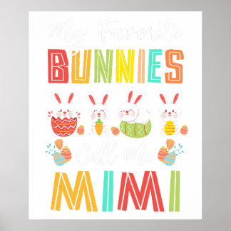 Affiche mes lapins préférés m'appellent mimi, rétro, vinta