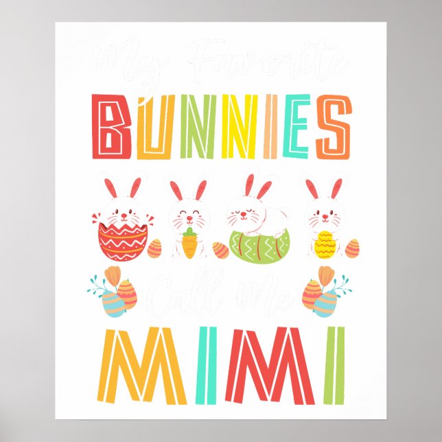 Affiche mes lapins préférés m'appellent mimi, rétro, vinta (Devant)