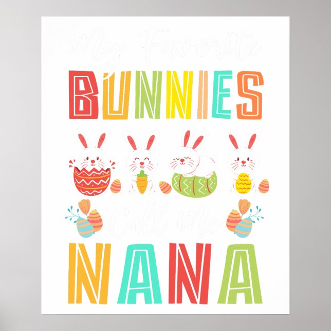 Affiche mes lapins préférés m'appellent nana, rétro, vinta (Devant)
