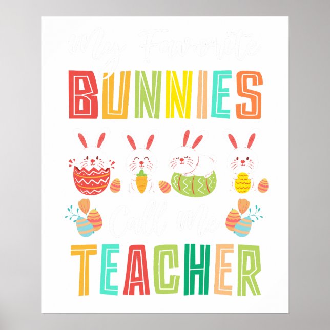 Affiche mes lapins préférés m'appellent professeur, rétro, (Devant)