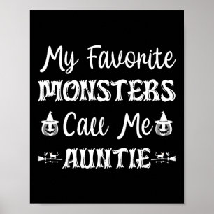Affiche Mes Monstres Favoris M'Appelent Tante Fun Chat Tan